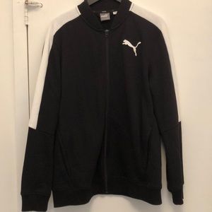 Puma black/white trim Men’s zip front sweatshirt